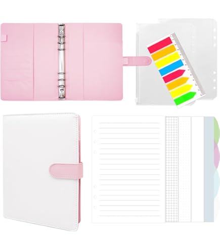 Navulbare A5-ringband, A5-formaat, notitieboek met bindvakken, budgetplanner, documentenmap voor schoolnotities, reisdagboeken, kantoororganisatie (groen