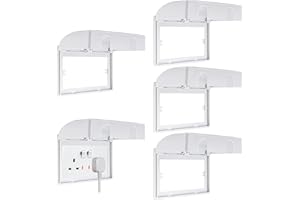 AHAQU 5PCS Plug Socket Covers UK Socket Cover Box for Safety, Proofing Electrical Plug Socket, Switch Protector Cover for Home Safety, 146-Type Double-Position Socket Cover