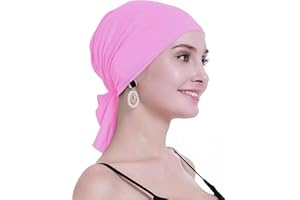 osvyo Bambusowa chustka na głowę dla kobiet po chemioterapii, wypadanie włosów, nowotwór, wsuwane nakrycie głowy, turbany, kapelusze, czapki, uszczelnione opakowanie, BAMB0O LIGHT PINK, Rozmiar uniwersalny