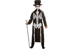 WICKED COSTUMES Kids Boys Day of the Dead Skeleton Halloween Fancy Dress Costume