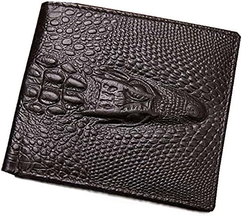 Crocodile Skin Wallet Clutch Purse Hidden Pocket Wallet Leather Men Wallet Billeteras Masculinas Porta Moedas (brown)
