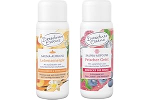 ‎DRESDNER ESSENZ Dresdner Essenz Sauna-Aufguss 2er-Set – Lebensenergie & Frischer Geist – Mit natürlichen ätherischen Ölen – Belebende & konzentrationsfördernde Duftkomposition – je 250 ml