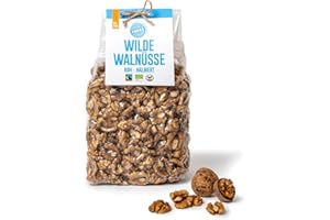‎PAKKA PAKKA - Bio Fairtrade Walnusshälften Walnusskerne helle Hälften 1kg, rohe wilde Bergwalnüsse, wildgesammelt, halbe Walnüsse direkt von Kleinbauern aus Samarkand in Usbekistan, Öko, vegan 1000g