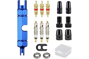GOIEHIR Valve Velo, 16 Pièces Presta Valve Cores, Valve Presta Set avec Demonte Obus Valve, pour Pneus de Vélo, VTT, Vélos de Route
