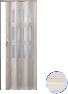 Porte Accordéon Coulissante Forte Maya PVC – 83x214 Cm, Finition Blanc Cendre (neuf)