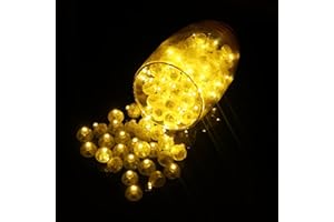 LURICO LED Palloncini Luci, Mini Lanterne di Carta,100 Pezzi Rotondi con Illuminazione, per Natale, Decorazione Festa per Compleanno Matrimonio Halloween (Giallo)