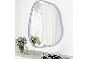 HLFMVWE Asymetryczne lustro ścienne, nieregularny kształt, nowoczesne artystyczne lustro ścienne, dekoracyjne do salonu, sypialni, przedpokoju, 40 x 30 cm