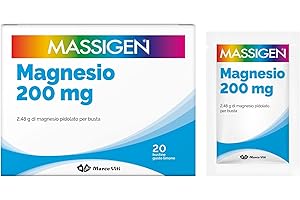 MASSIGEN Integratore Alimentare Magnesio, Aroma Limone, 20 Buste