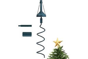 BOXOB Topper de Árbol de Navidad, Christmas Tree Topper Universal Plástico Verde Tree Topper con Accesorio Ajustable para los Adornos de Árbol de Navidad, se Adapta a la Mayoría de los Tipos Básicos