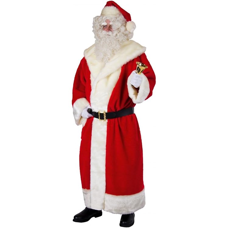 Funny Fashion Weihnachtsmann Kostüm Set – 3-teilig (Mantel, Mütze, Bart), Rot/weiß, Einheitsgröße L/XL, Für Weihnachtsfeiern