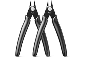 BOENFU Wire Cutter 2PCS Precision Flush Cutters Side Cutter Small Cable Snips Diagonal Pliers for Cable Tie, 3D Print, Plastic Models, Jewelry, Electronics, Black, 5 Inches