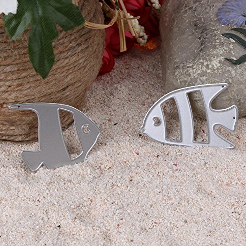 Amazingdeal365 ein Paar Fisch Metall Form Schablonen Schneiden DIY Dekor Sammelalbum Karten Buchzeichen Lesezeichen als Geschenk für Freunde Geburtstag Kinder,Kindergarten Hobby Schule Handarbeit Unterricht usw. Ein tolles Geschenk! - 3
