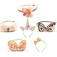 ANNA CREATIONS Korean Fashionable Fancy Stylish Glitter Bow knot Fur and Unicorn hair Plastic teeth hairband for kids girl women hair accessories (Pack of 6) Multicolor