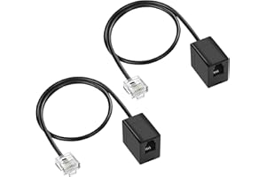 MEIRIYFA Lot de 2 câbles convertisseur téléphonique RJ11 vers RJ45 Ethernet RJ45 8P8C mâle vers RJ11 6P4C femelle téléphone adaptateur câble pour téléphone fixe
