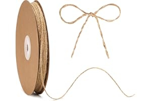 KINGLAKE Natural Jute Twine, 100m 2 Ply Brown Garden String, 1.5mm Jute Rope Plant String for DIY Crafts, Gift Wrapping, Christmas Decoration, Wedding, Floristry, Gardening & Packing