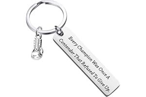 BEKECH Rocky Balboa Quote Boxing Keychain Every Champion was Once A Contender That Refused to Give Up Boxing Gloves Keychain Fitness Jewelry Gift for Boxing Lovers Althetes