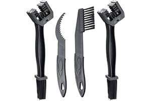 MGIA TECH Brush Cleaner Bike Motorcycle Chain Cleaner Brush(PACK OF 4),3 IN 1 Durable Bicycle Chain Gears Maintenance Cleaning Brush All Type Chain Gears MGIA-Brush SET(Black02) x2pcs