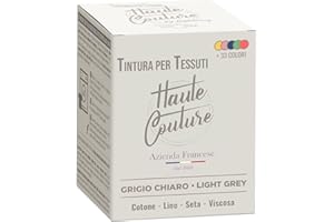 HAUTE COUTURE - Colorante Per Tessuti Grigio - 350g - Grigio Claro - Tutto in uno - Pronta all'uso per Abbigliamento e Tessuti