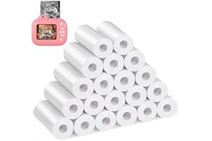 Diboniur 20 Rouleaux Papier Appareil Photo Enfant, Papier Thermique pour Appareil Photo Instantané Enfant, Papier de Rechange pour Appareil Photo Enfant, Facile à Remplacer (largeur 5.7cm)