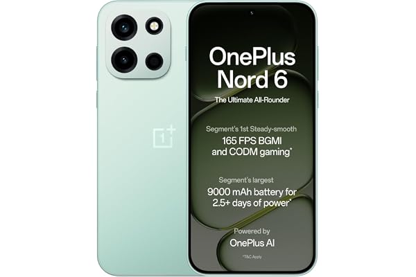 OnePlus Nord 6 | 8GB+256GB | Fresh Mint | Snapdragon 8s Gen 4 | Segment's First Stable 165FPS Gaming | Segment's Largest 9000