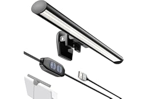 SYNYEY OneWatt Laptop Monitor Lamp, LED Screen Light for Home Office, Protect Eyes,Save Desk Space，USB Powered and Touch dimming, 3 Color Modes, no Screen Glare （only Suitable for Notebook）