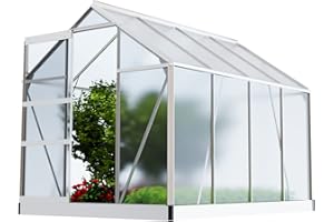 GARMIO® Gewächshaus Neapel 250x190cm für den Garten, Alu Frühbeet inklusive Fundament, 2 Dachfenster Treibhaus Aufzucht Pflanzenhaus Tomatenhaus 4,75m² UV-Schutz