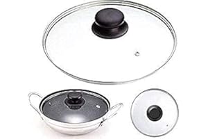 Copper Top Tempered Glass Saucepan Casserole Frying pan Lid (14 cm, 16 cm, 18 cm, 20 cm, 22 cm, 24 cm, 26 cm, 28 cm, 30 cm, 32 cm, 34 cm, 36 cm, 38 cm, 40 cm) Replacement Lids for Pans and Pot (28cm)