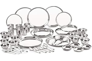 Neelam Stainless Steel Premium Dinner Set (Set of 50 Pcs)