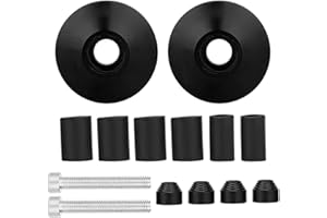 EBTOOLS bilanceri moto adatto per Motorcycle Handlebar End Caps 1 Pair Universal CNC Aluminum Alloy Motorcycle Handle Bar Grip End Plug Caps(black)