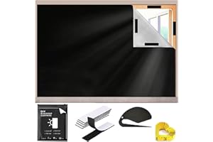 HAO ZHU 100% Blackout Blind 300X145cm, Temporary Blackout Blinds, Window No Drilling Blackout Blinds with Self Adhesive Tapes for Nursery Bedroom Travel RV Car