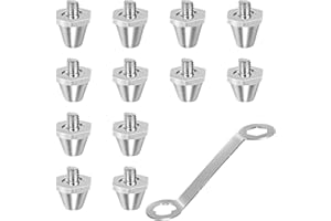 ROTKUSZ 12 Stück Schraubstollen Fussball Ersatzstollen mit Stollenschlüssel Metall-Fußballschuh-Spikes Kompatibel mit Nike, 2 Größen,11mm, 13mm, mit Stollenschlüssel für Fußballschuhe