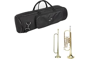 HAOZAIKEJI Housse de transport pour trompette 600D imperméable en tissu Oxford 6 mm rembourrée en mousse durable avec double fermeture éclair et sangle réglable