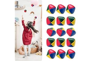 Surplex Juego de 15 Pelotas de Malabares, Mini Bolas de Malabares de Calidad para Principiantes, Fáciles y Duraderas Bolas de Juego Divertido Juguetes Interactivos para Niños Niñas y Adultos