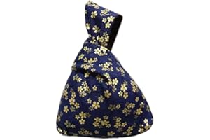 FANCYPUMPKIN Vintage Japanese Yukata Kimono Crane Handbag Wristlet Bag Small Coin Bag Tote Handle Bag Knot Pouch for Women