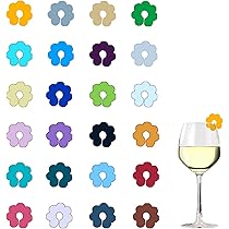 Siliconen glasmarker, 24 stuks, uniseks, herbruikbare kleur wijnglazen ring voor wijnglas, champagneglas, cocktailglas, drinkglas