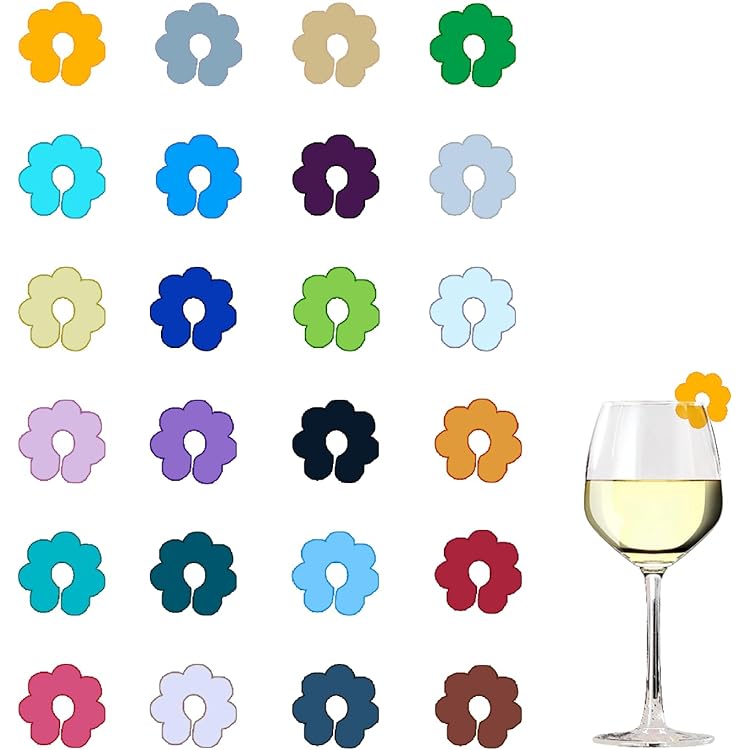 Minfuerang Glasmarkeerder van siliconen, Glasmarkering voor drinkglazen, Wijnglasmarkeringsringset, Herbruikbaar voor feest, Sektglazen, Martiniglazen, Bar, Huwelijksdecoratie (30 stuks