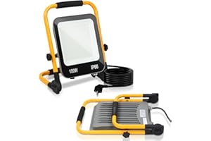 ‎IZRIELAR Izrielar LED Construction Spotlight, Work Light, 100 W, 10000 LM LED Floodlight with 3 m Cable and Plug, Waterproof IP66 Exhibition Lamp for Indoor and Outdoor Use, Construction Site, Garage,