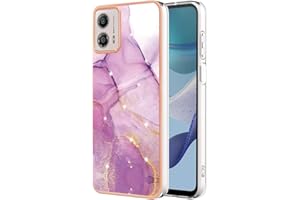 SAWIQPD Motorola Moto G53 5G Case, Glitter Sparkle Marble Effect Soft Silicone Phone Cover Slim Thin TPU Bumper Shockproof Scratch-resistant Shell Protective Back Case for Motorola Moto G53 5G, Light Purple