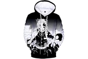 OLIPHEE 3D Sweater Homme Demon Slayer avec Capuche Pull Occasionnel Hoodies Couple Manches Longues