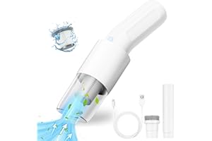 AGARELE Handstaubsauger Auto Staubsauger,18000Pa 130W Akku Handstaubsauger Kabellos Mini Autostaubsauger 6000mAh Multifunktionale Tragbarer Leichter AutoStaubsauger für den Auto,Haus,Küche Weiß