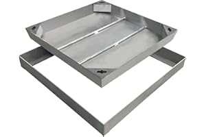 Natotela 500x500mm Recessed Manhole Cover and Frame in Stainless Steel Inspection Chamber Cover Square Embedded Manhole Cover Lid Invisible Stainless Steel Inspection Cover Decorated