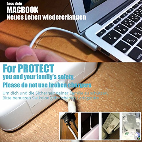 Macbook Air Netzteil Ladeger  t Adapter - ROKKES 60W Magsafe L-Tipp f  r Apple Old MAC Netzteil MacBook Pro   Air 11 13 3   Netzteil Kompatibel mit La