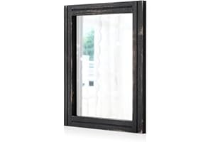 AAZZKANG Wall Mounted Mirror Small Rectanglular Retro Mirrors with Wood Frame Bedroom Living Room Bathroom Entryway
