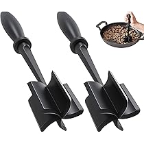 Simple Craft Meat Chopper & Masher - 4-Blade Ground Beef Chopper Utensil For Nonstick Pans (Red)
