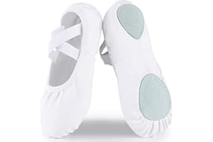 Acfoda Zapatillas Ballet Canvas para Niña y Mujer Zapatos de Baile Calzado de Danza Suela Partida de Cuero 22-43 EU