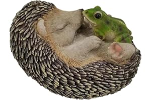 G&H DECOR Decorazione da giardino e casa, realistica statuetta in poliresina a riccio, dipinta a mano, con dettagli intricati, resistente al gelo e allo scolorimento, ornamento per prato animale (dormire)