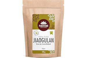 Jiaogulan 125g getrocknet - Gynostemma pentaphyllum - Frische Ernte - Top Qualität - handgelesen - Abgefüllt und kontrolliert in Deutschland - Puraveda