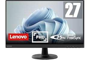Lenovo D27-45 - Monitor 27" FullHD (VA, 3 Lados Ultrafinos, 1x HDMI 1.4, 1x VGA, 16:9, Tasa de Refresco 75Hz, Tiempo Respuesta 4ms, Montaje VESA 100 mm, AMD FreeSync, Soporte Inclinable) - Negro