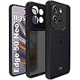 RIGGEAR Shockproof Sleek Hybrid Armor Back Cover Case Compatible with Motorola Moto Edge 50 Neo 5G (Smoke Black Matte PC + Black TPU Bumper)
