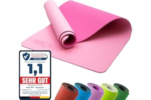 ‎NEOLYMP NEOLYMP Yogamatte rutschfest mit Tragegurt und Übungen - leichte Yogamatte dünn, umweltfreundliche Gymnastikmatte, Sportmatte, Turnmatte, Yoga Starter-Set